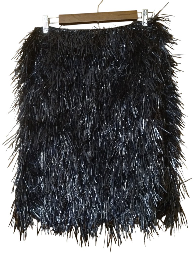 Goen. J. Size 6 Wool Blend Fringe Front Dark Blue Skirt Party Holiday Event